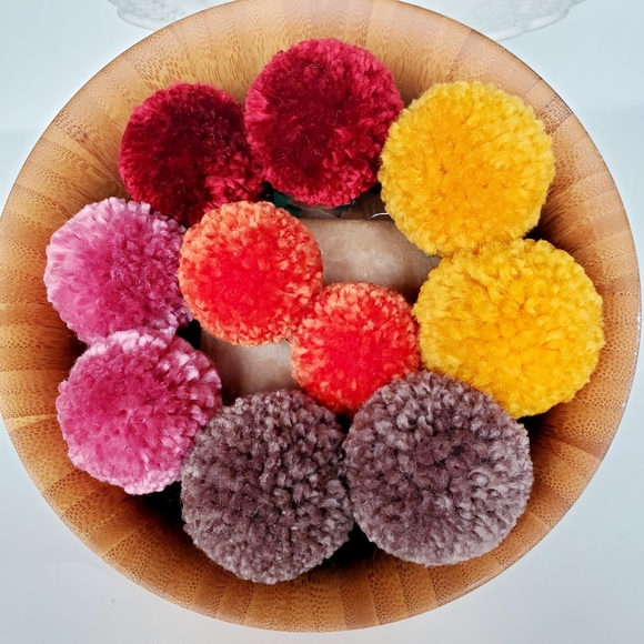 pom pom earrings boho - Picture 2 of 3